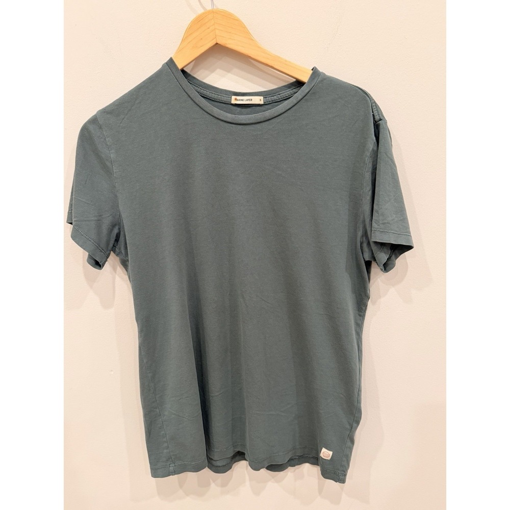 Marine Layer Womens Small Green‎ Crewneck T Shirt Short Sleeve Casual Top